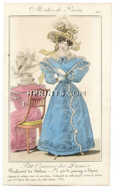 Petit Courrier des Dames 1827 N°510 Modes de Paris Julie Ribault