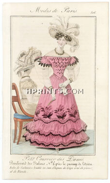 Petit Courrier des Dames 1827 N°506 Modes de Paris Julie Ribault