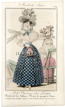 Petit Courrier des Dames 1827 N°504 Modes de Paris Julie Ribault