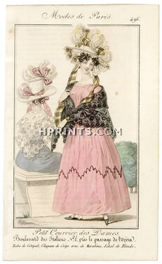 Petit Courrier des Dames 1827 N°496 Modes de Paris Julie Ribault