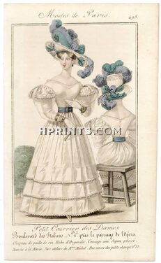 Petit Courrier des Dames 1827 N°495 Modes de Paris Julie Ribault