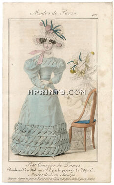 Petit Courrier des Dames 1827 N°470 Modes de Paris Julie Ribault