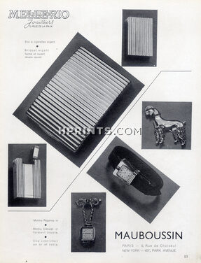 Mellerio & Mauboussin 1941 Cigarette Case, Lighter, Watch, Poodle Clip