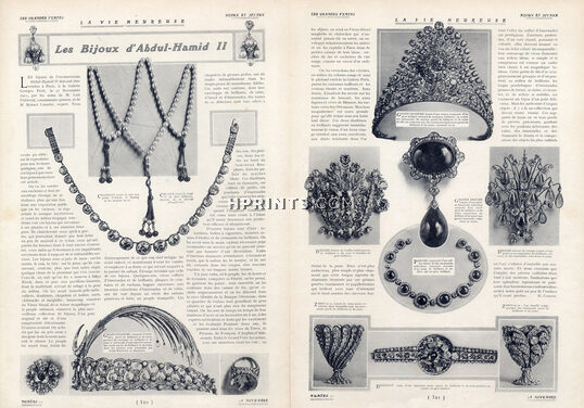 Les Bijoux d'Abdul-Hamid II, 1911 - Necklace, Diadem, Brooch, Ring, Beads, Bracelet, Text by Robert Carsix