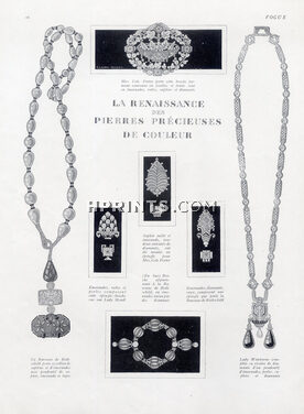 Claire Avery (Jewelry drawings) 1927 Necklace, Brooch, Pins, Pendant