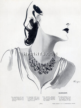 Mauboussin 1939 Gold and Diamond Necklace, Leon Benigni