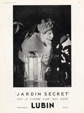 Lubin (Perfumes) 1929 Jardin Secret, R. Lang