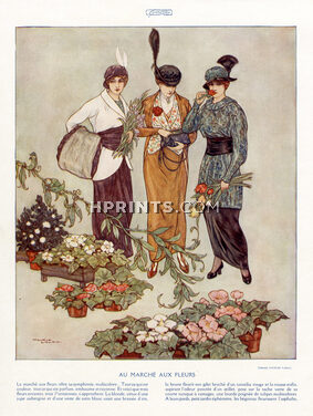 Maurice Lalau 1913 Au Marché aux Fleurs... The Flower Market