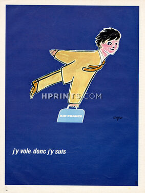 Air France (Airlines) 1970 Savignac, Poster Art