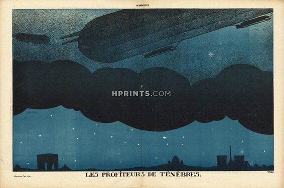 Paul Iribe 1916 Les Profiteurs des Ténèbres, World War I Zeppelin