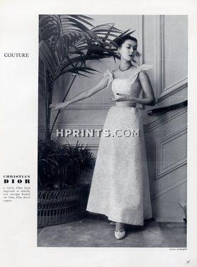 Christian Dior 1951 White Evening Gown, Alla Ilchun, Photo Seeberger