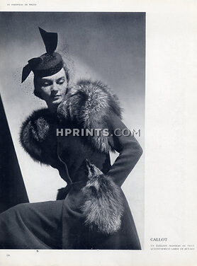 Callot Soeurs 1937 Winter Coat, Fox Fur