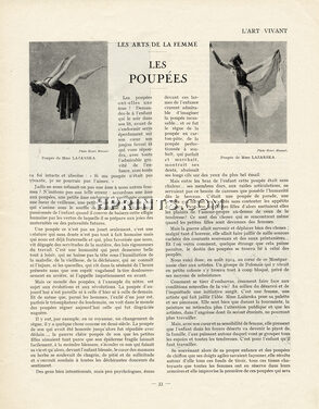 Les Poupées, 1925 - Dolls by Mme Lazarska, Photos Henri Manuel, Text by Edmée, 3 pages
