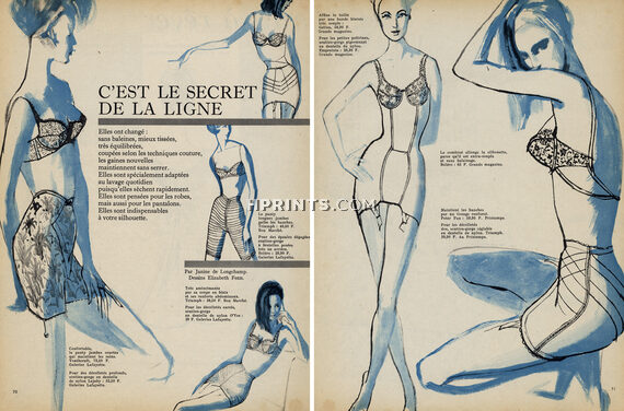 C'est le Secret de la Ligne, 1963 - Girdles, Eliza Fenn, Triumph, Boléro, Lejaby, Youthcraft, O-Yes, Getien, Empreinte