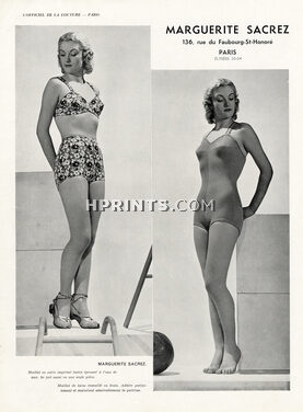 Marguerite Sacrez 1938 Swimwear