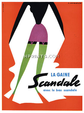 Scandale (Lingerie) 1953 Girdle, Stockings Hosiery, Jean Jacquelin