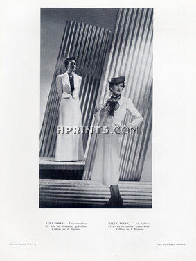 Véra Boréa & Maggy Rouff 1937 Tailleur du soir, Photo Joffé, J. Riqueur (Fabric)