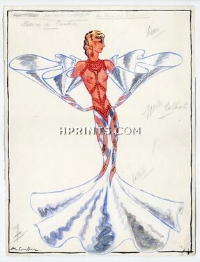 Marcel Escoffier 1956 "Maison de couture", Original Costume Design for "Le Couturier de ces Dames" by Jean Boyer