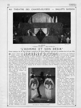 L'Homme et son Désir, 1921 - Ballets Suédois Claudel, Darius Milhaud, Jean Borlin, Text by Jean Bernier, 2 pages