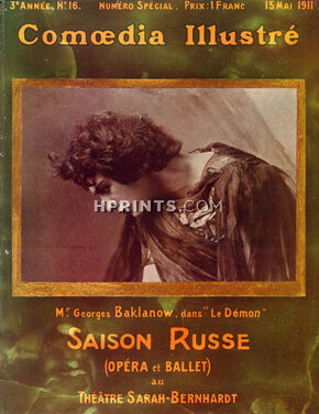 Georges Baklanow 1911 Ballets Russes, "Le Démon", Cover