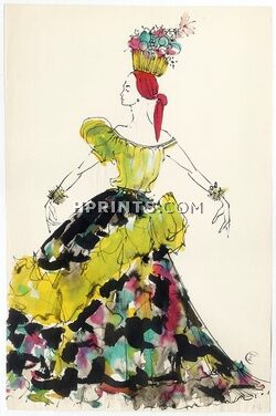 Serge Matta 1950s, Original Costume Design, Gipsy