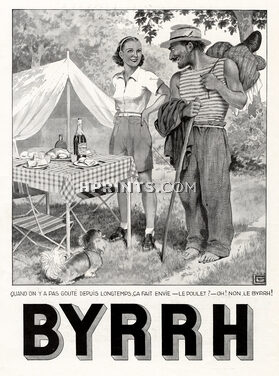 Byrrh 1936 Camping, Pekingese dog