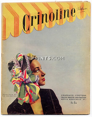 Crinoline 1947 N°7 Les Chapeaux de Paris / Créations de Paris, 48 pages