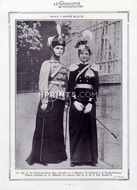 Colonel in the Russian army 1913 Duchess Olga (Hussars regiment) Duchess Tatiana (Lancers Regiment)