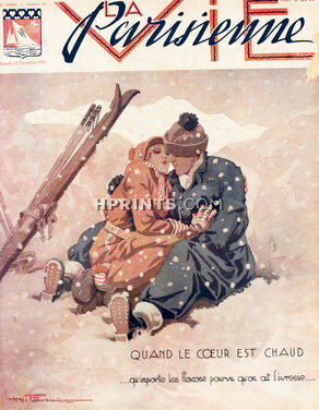 Henry Fournier 1931 La Vie Parisienne cover, Skiing