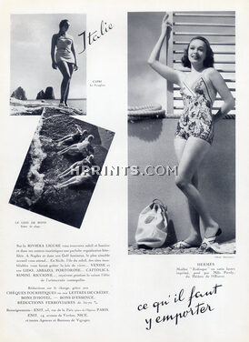Hermès (Swimwear) 1938 "Zodiaque" Mlle Mila Parely, Photo Dorvyne