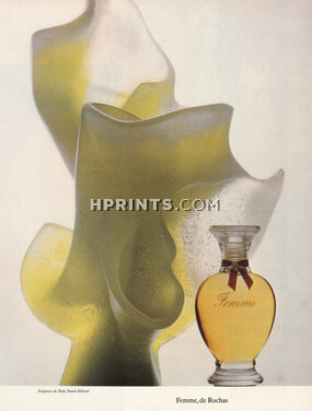 Marcel Rochas (Perfumes) 1974 Femme, Sculpture de Dali, Daum Editeur