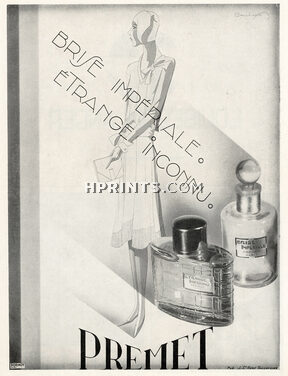 Premet (Perfumes) 1929 Brise Impériale, Etrange Inconnu, Art Deco Style