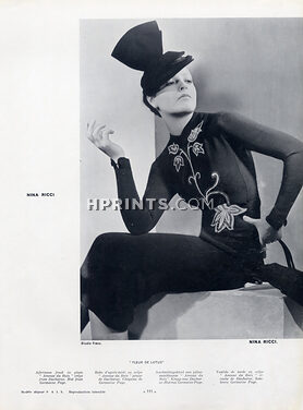 Nina Ricci 1938 Photo Studio Franz, Ducharne