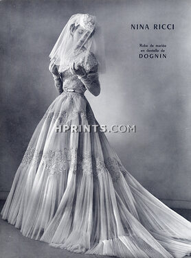 Nina Ricci 1954 Wedding Dress, Dognin