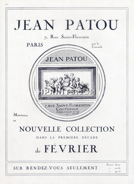 Jean Patou 1923 Label, Address 7, rue Saint-Florentin, Paris
