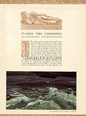 Évasion Vers l'Indochine, 1938 - Illustrations Daragnès, Text by André Demaison, 6 pages