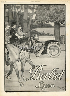 Berliet 1907 Automobile and Horses, Lyon, Harry Eliott