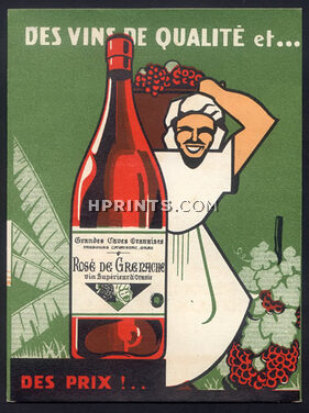 Grandes Caves Oranaises (Leaflet Wine) 1936 Grape Picker