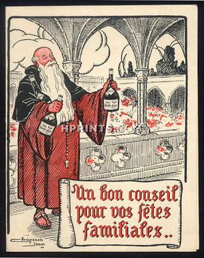 Vieille Cure (Leaflet Liquor Drinks) 1920s Jean Chaperon, monk, priest