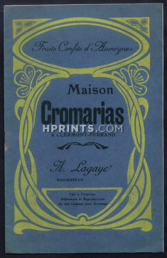 Cromarias (Catalog Chocolates) 1910s Mr Lagaye "Fruits Confits d'Auvergne", 14 pages