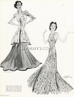 Jean-Gabriel Domergue 1937 Lelong & Alix, Evening Gown
