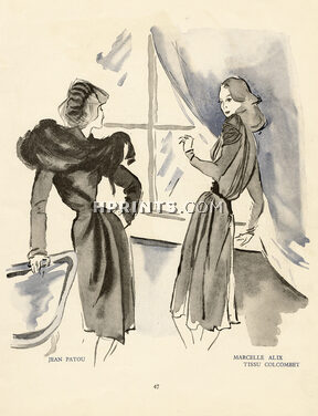 Delaporte 1946 Jean Patou & Marcelle Alix, Fashion Illustration
