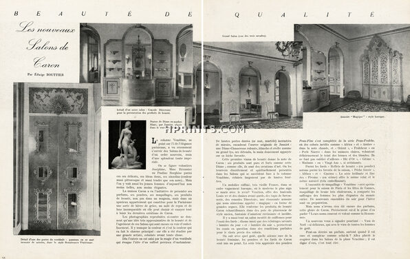 Les nouveaux Salons de Caron, 1946 - Interior Decoration, Text by Edwige Bouttier, 3 pages