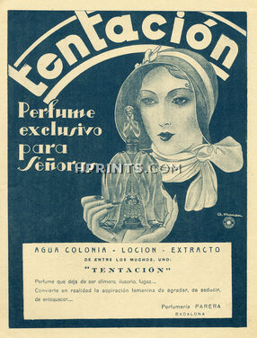 Perfumeria Parera 1930 Tentacion, A. Maman