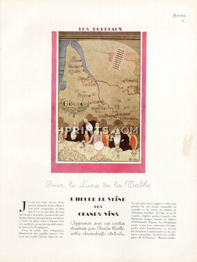 L'heure de veine des Grands Vins, 1928 - Charles Martin, Text by Colette, 4 pages