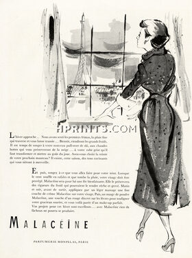 Malaceïne (Cosmetics) 1949 Parfumerie Monpelas