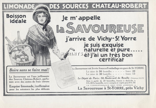 Vichy Saint-Yorre (Water) 1910 "La Savoureuse", A. Ehrmann