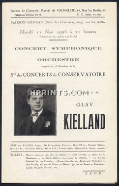 Olav Kielland (compositeur et chef d'orchestre) 1926 Artist's Career, Portrait, 3 pages