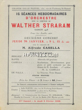 Walther Straram (Director) 1928 Alfredo Casella