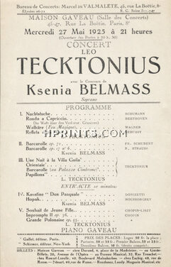 Leo Tecktonius & Ksenia Belmass 1925 Program Concert